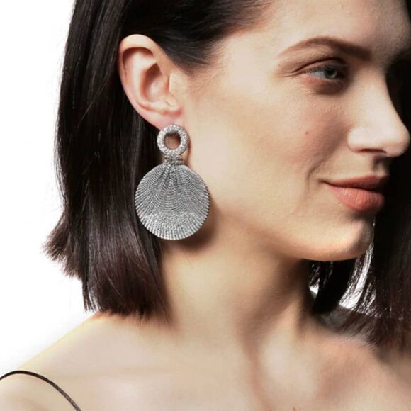 Amrita Singh Imogen Pink Crystal Earrings - Picture 5 of 5